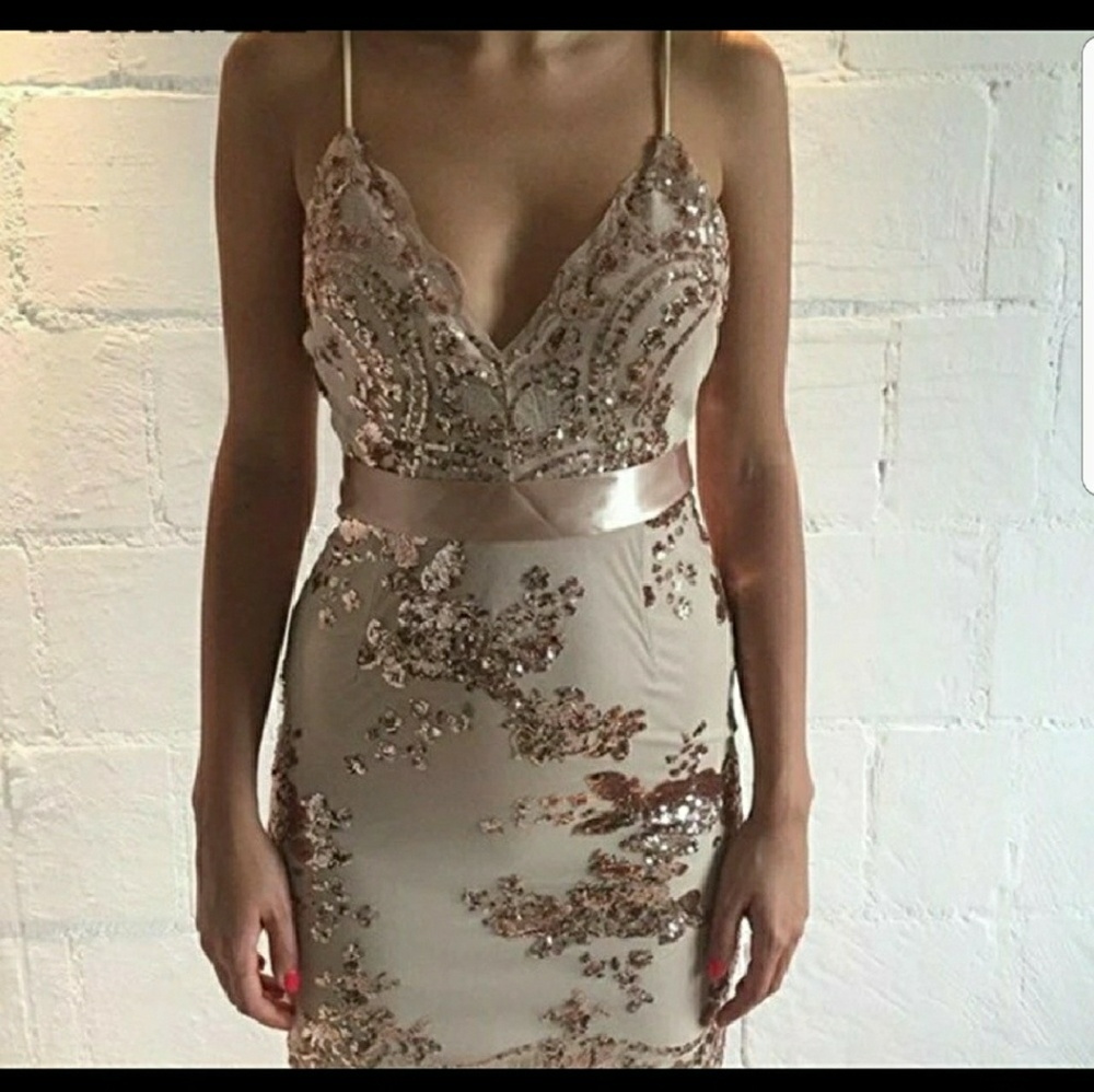 Nude and sequin dress